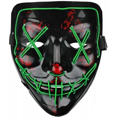 GGV Děsivá svítící maska zelená