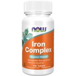 NOW Foods Iron Complex Železo s vitamíny a bylinkami 27 mg 100 tablet – Hledejceny.cz