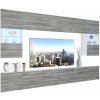 Obývací stěna Belini Premium Full Version šedý antracit Glamour Wood LED osvětlení Nexum 11