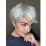 Šedá krátká paruka z pravých a umělých vlasů – Zboží Dáma