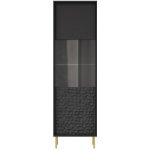 Halmar Vitrína jednodveřová Bullet W1 Černý / Žlutý – Zboží Dáma