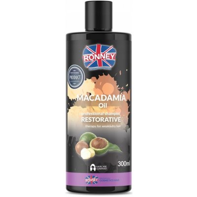 Ronney Macadamia Oil Professional Shampoo Obnovujúci posilňujúci šampón na suché a oslabené vlasy 300 ml – Zboží Mobilmania