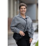 Lux Luna Elegantní košile SUZI Černo-bílá mozaika – Zboží Dáma