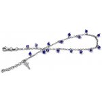 Šperky Nina Stříbrný řetízek na nohu křížek + modré kamínky 311 – Hledejceny.cz