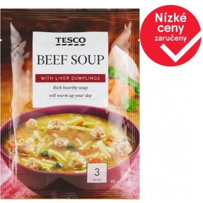 Tesco Hovězí polévka s játrovými knedličky 45 g – Zboží Dáma