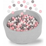 Selonis Suchý bazén 200 míčků 90 x 30 cm bílá-šedá-pudrová růžová – Zboží Dáma