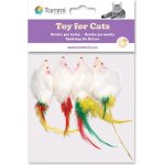 Tommi Myš s peříčkem pro kočky malá, 5 cm, 4 ks – HobbyKompas.cz
