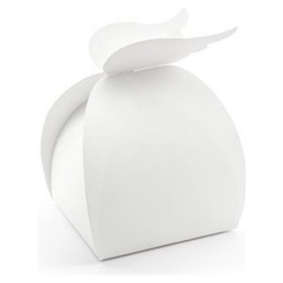 Party Deco Krabička na výslužku kulatá bílá s křídly - 10 ks – Zboží Mobilmania