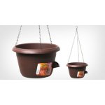 Plastia Samozavlažovací závěsný květináč 25 cm hnědá – Zboží Dáma