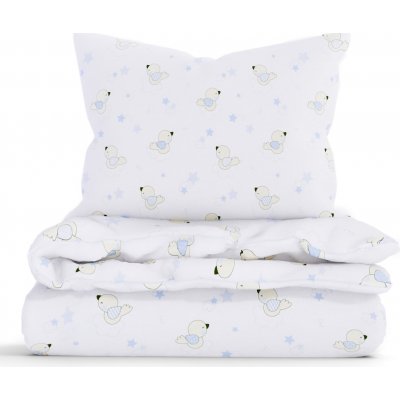 MKLuzkoviny.cz Renforcé do postýlky Ptáčci modré 100 x 135 cm 40 x 60 cm – Sleviste.cz