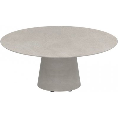 Royal Botania Betonový nízký stůl Conix, kulatý 120x35 cm, podnož beton cement grey, deska keramika ceppo dolomitica