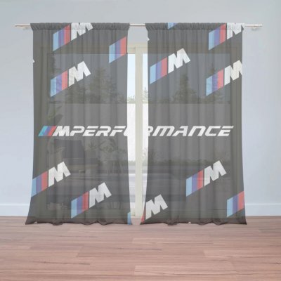 Sablio Záclony MPERFORMANCE černý vzor: 2ks 150x250cm – Hledejceny.cz