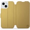 Pouzdro a kryt na mobilní telefon Apple Mobiwear flip Apple iPhone 15 - C_GOS Gold&Gray