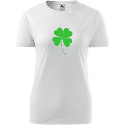 Bílé dámské tričko s čtyřlístkem dárek pro kolegyni dárek pro kamarádku – Zboží Dáma