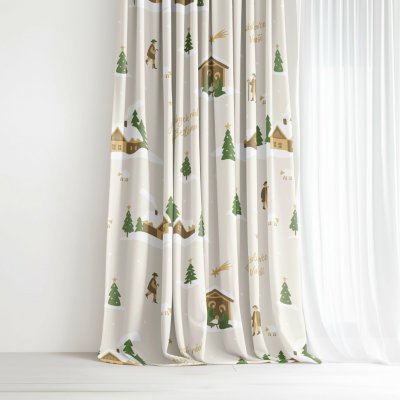 Goldea vánoční bavlněný závěs - pásli ovce valaši 280x150 cm – Hledejceny.cz