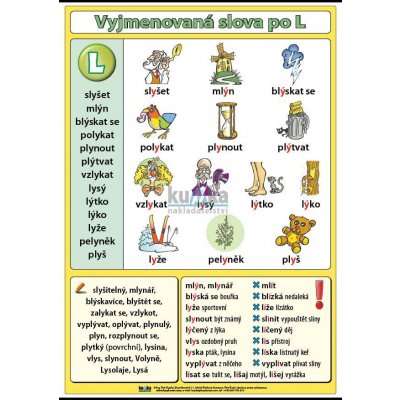 nakladatelství Kupka Vyjmenovaná slova po L A4 (30x21 cm), bez lišt – Zboží Mobilmania