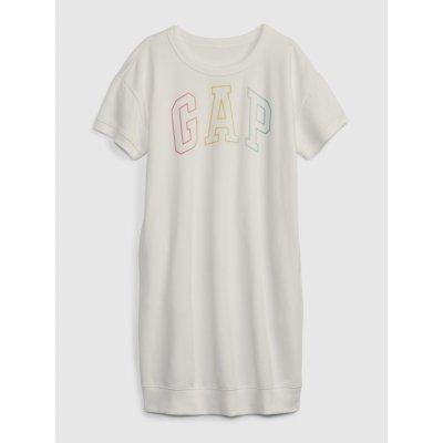 GAP dětské tričkové šaty s logem bílá – Zboží Mobilmania