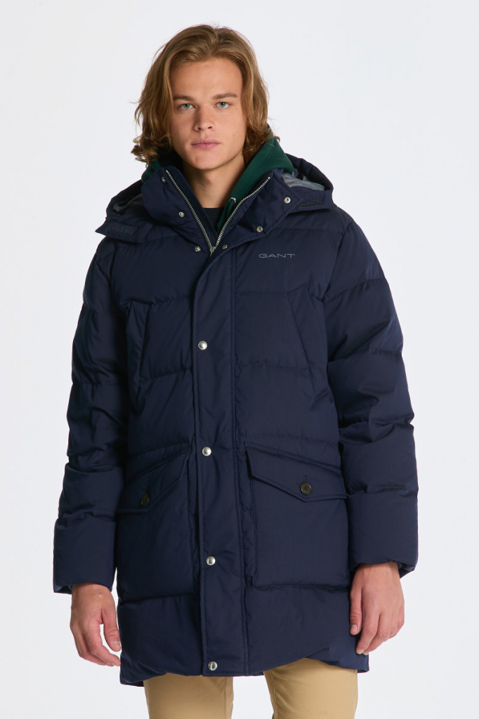 Gant Long Alta Down Jacket modrá