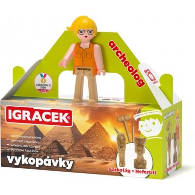 Igráček Archeoložka s egyptskými vykopávkami sarkofágu a sošky Nefertiti Efko – Zboží Dáma