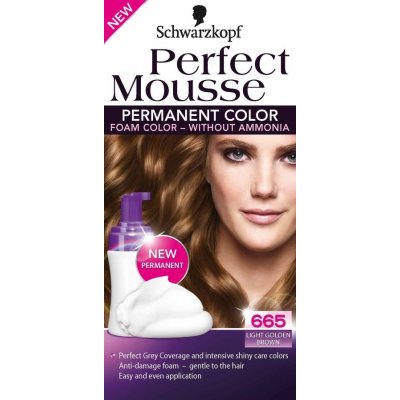 Schwarzkopf Perfect Mousse Permanent Color barva na vlasy 665 světle  zlatavě hnědý od 75 Kč - Heureka.cz