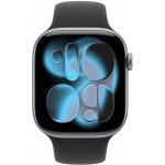 Apple Watch Series 11 (42mm) Vesmírně šedý hliník s černým sportovním řemínkem S/M MEQW4MP/A – Zboží Živě