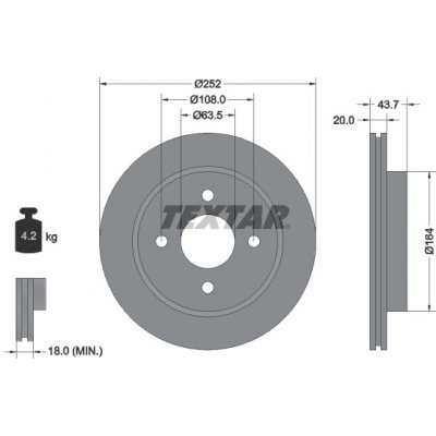 TEXTAR Brzdový kotouč 92063603 – Hledejceny.cz