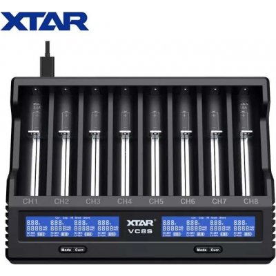 Nabíječka Xtar VC8S LCD USB pro 1 - 8 Li-Ion/Ni-MH – Zboží Živě