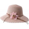 Klobouk Sluneční dámský klobouk s květinou růžový