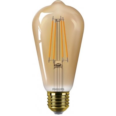Philips 40W E27 818 ST64 NDSRT Amber 1PF 1800K 470Lm LED žárovka Classic GOLD – Zboží Mobilmania