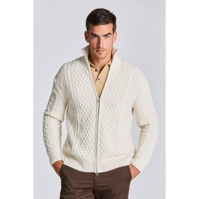 Gant D2. Aran Cable Fullzip hnědá – Zboží Mobilmania