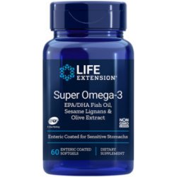 Life Extension Super Omega-3 EPA/DHA Fish Oil Sesame Lignans & Olive Extract 60 měkké gelové tablety