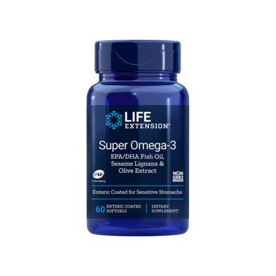 Life Extension Super Omega-3 EPA/DHA Fish Oil Sesame Lignans & Olive Extract 60 měkké gelové tablety