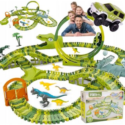 iMex Toys XXL dinosaurus autodráha 324 ks dino dráha 530 cm – Zboží Dáma