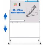 Costway Oboustranná mobilní tabule 120 x 80 cm – Zboží Mobilmania