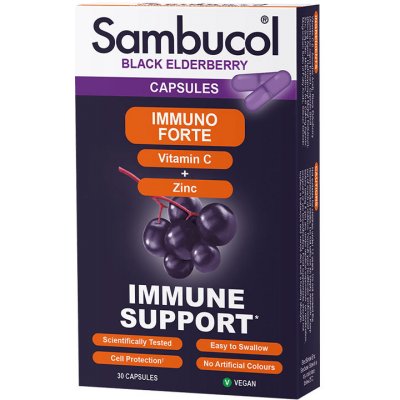 Sambucol Black Elderberry Immuno Forte 30 kapslí – Hledejceny.cz