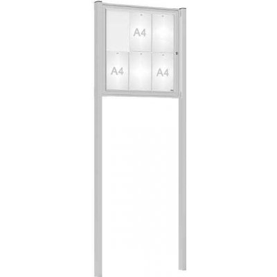 PROCITY Venkovní elegantní vitrína Tradition, 6 x A4, včetně sloupků, elox – Zboží Živě