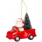 MagicHome Vánoční dekorace Santa v autě LED terakota 12,5x6x11,8 cm – Hledejceny.cz