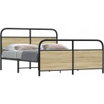 vidaXL Kovový rám postele bez matrace dub sonoma – Zboží Dáma