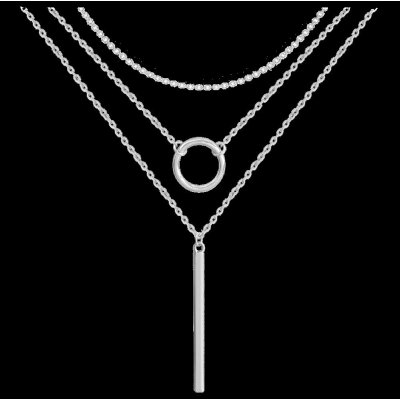 Minet Trojitý stříbrný náhrdelník s kroužkem a tyčkou JMAN0237SN45 od 765  Kč - Heureka.cz