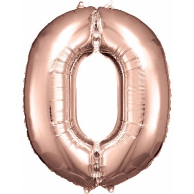 Amscan Balónek fóliový narozeniny číslo 0 růžovo zlaté 86 cm – Zboží Mobilmania