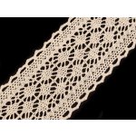 Bavlněná krajka / vsadka paličkovaná šíře 60 mm, střední, 6 béžová světlá – Hledejceny.cz