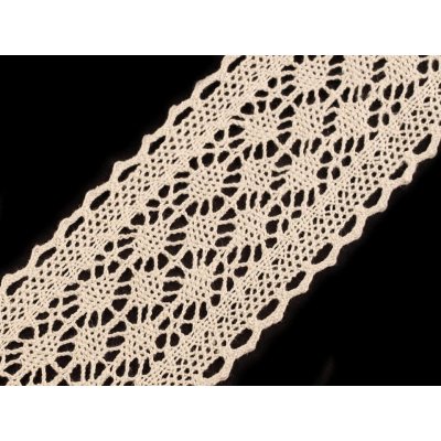 Bavlněná krajka / vsadka paličkovaná šíře 60 mm, střední, 6 béžová světlá – Hledejceny.cz