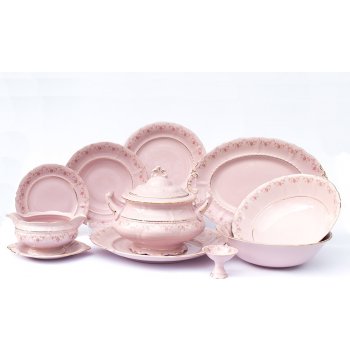 Leander Sonáta kytičky růžový porcelán 25 ks