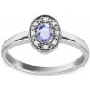 Prsteny iZlato Forever prsten z bílého zlata s tanzanitem a diamanty Sylvia KU651APR
