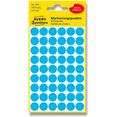 Avery Zweckform Etikety na různá značení 270 ks modré 12 mm kulaté 3142 – Zbozi.Blesk.cz