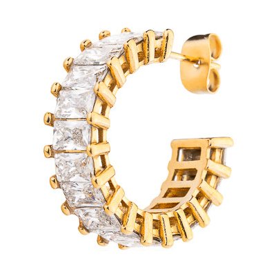 Franco Bene Kruhové pozlacené Crystal náušnice 2917 – Zboží Mobilmania