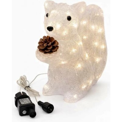 DECOLED Eco Fix 3D LED svítící veverka 30 cm, akryl, venkovní, teple bílá, hliník, IP44 – Hledejceny.cz