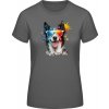 Dámské tričko s potiskem E190 Tričko Design č.3 Pes Superstar Tmavěšedá