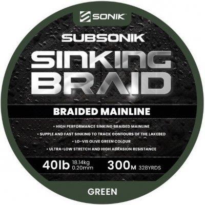 Sonik Šňůra Subsonik Sinking Braid Green 300m 0,20mm 18,14kg