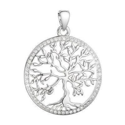Evolution Group Stříbrný přívěsek strom života lemovaný zirkony bílý 14025.1 – Zboží Mobilmania